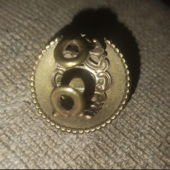 OLLIPOP Coral and Turquoise adjustable floral ring - Picture 2 of 3